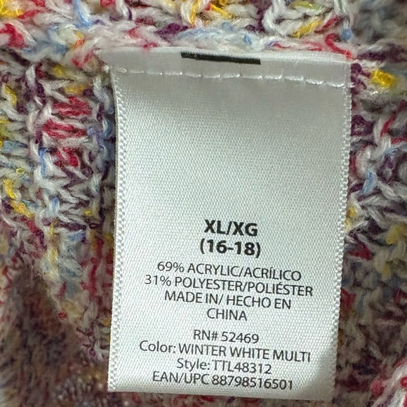 Time And Tru Multi‎ Color Sweater Size XL - Picture 7 of 8